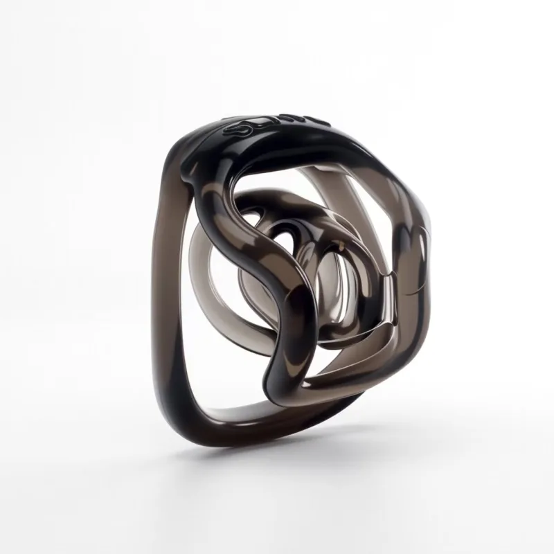 Open double-bar 3D-printed resin chastity cage