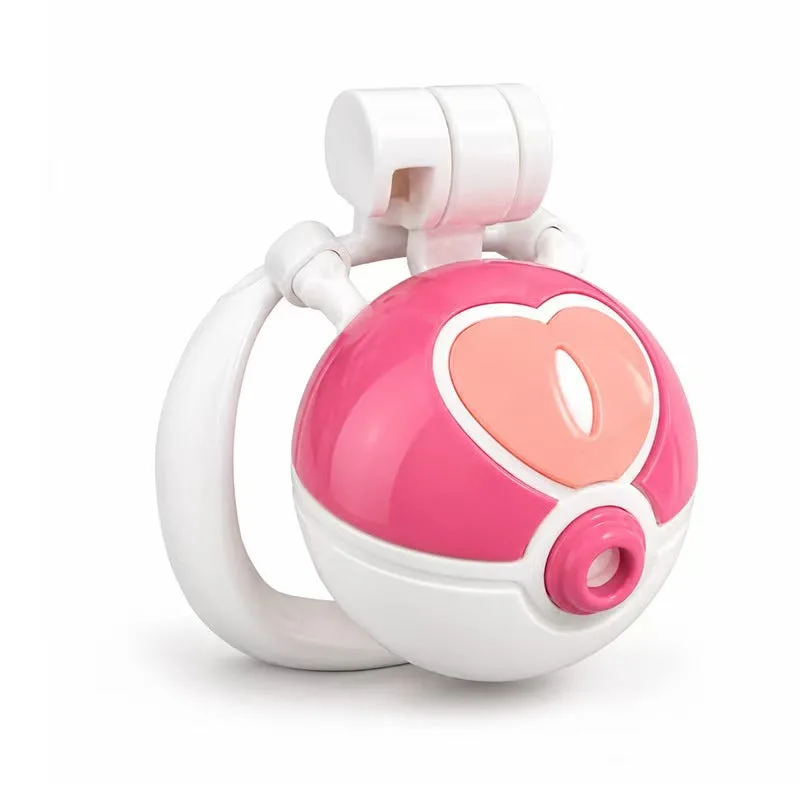 Cupid Capsule pink and white resin chastity cage