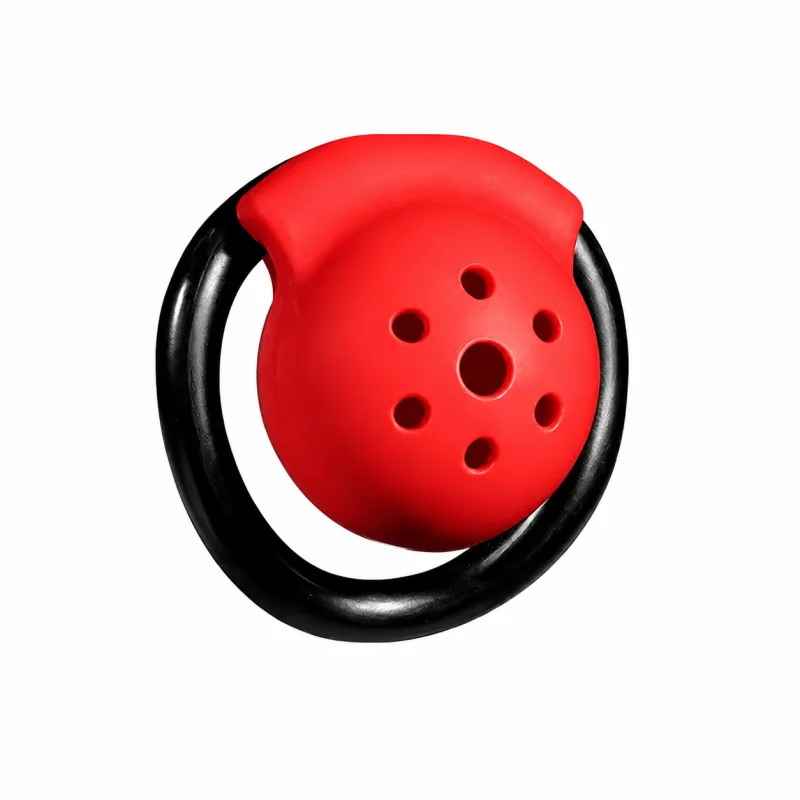 Red and black dome ABS chastity cage
